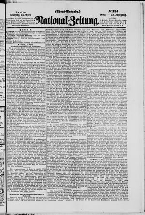 Nationalzeitung vom 27.04.1880