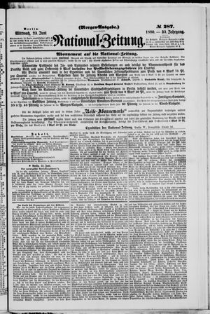 Nationalzeitung vom 23.06.1880