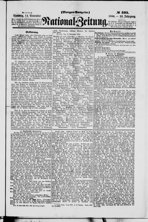 Nationalzeitung on Nov 14, 1880