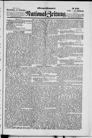 Nationalzeitung on Nov 18, 1880