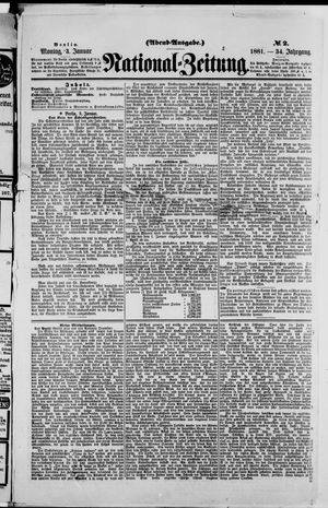 Nationalzeitung vom 03.01.1881