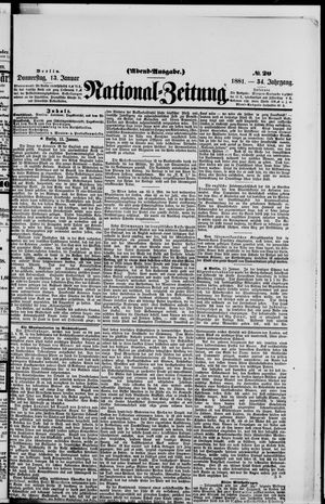 Nationalzeitung vom 13.01.1881