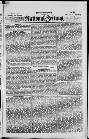 Nationalzeitung vom 14.01.1881