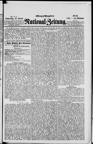 Nationalzeitung vom 20.01.1881