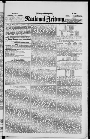 Nationalzeitung vom 25.01.1881