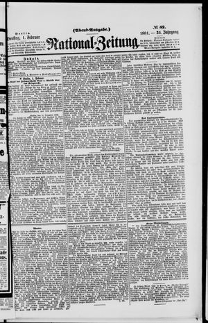 Nationalzeitung vom 01.02.1881