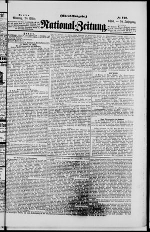 Nationalzeitung vom 28.03.1881