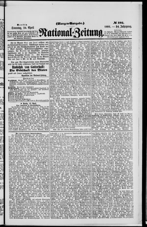 Nationalzeitung vom 24.04.1881