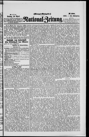 Nationalzeitung vom 29.04.1881