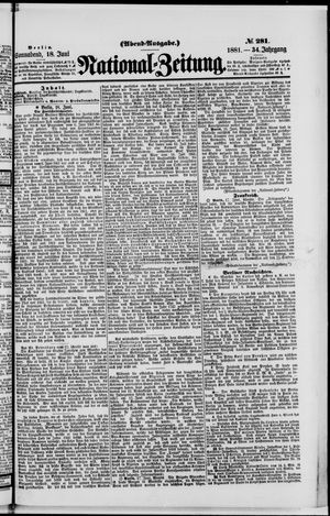 Nationalzeitung vom 18.06.1881