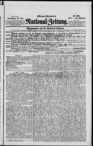 Nationalzeitung vom 25.06.1881