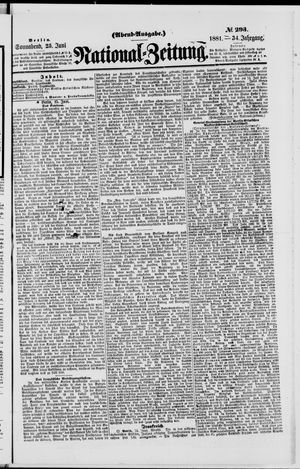 Nationalzeitung vom 25.06.1881