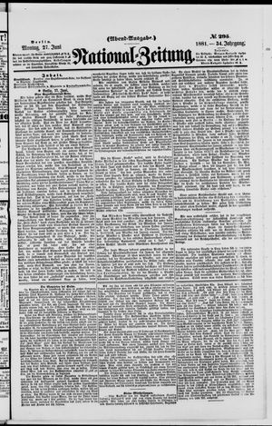 Nationalzeitung vom 27.06.1881