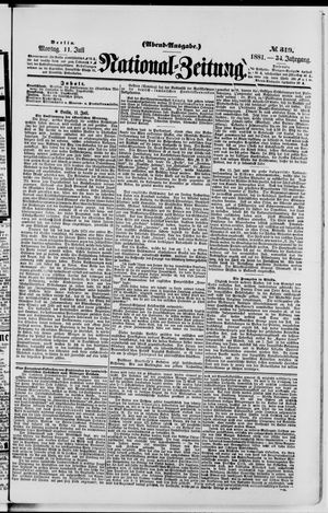 Nationalzeitung vom 11.07.1881