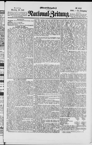 Nationalzeitung vom 25.07.1881