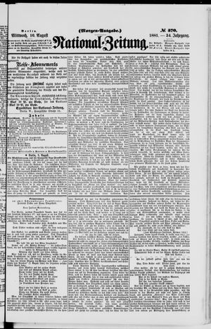 Nationalzeitung vom 10.08.1881