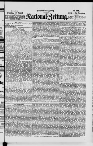 Nationalzeitung vom 16.08.1881