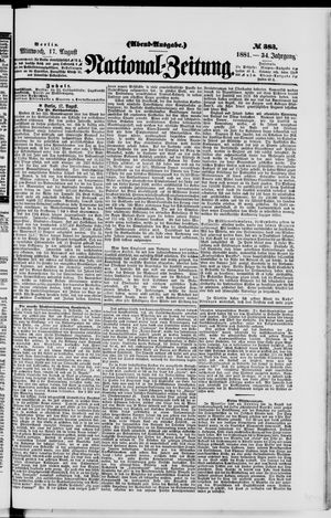 Nationalzeitung vom 17.08.1881