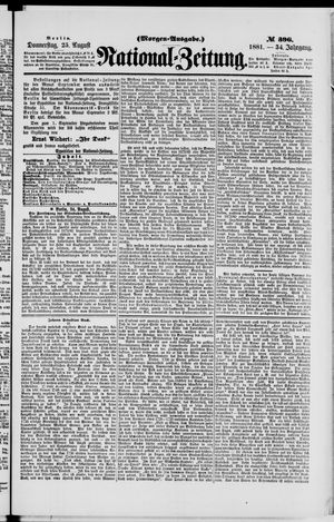 Nationalzeitung vom 25.08.1881
