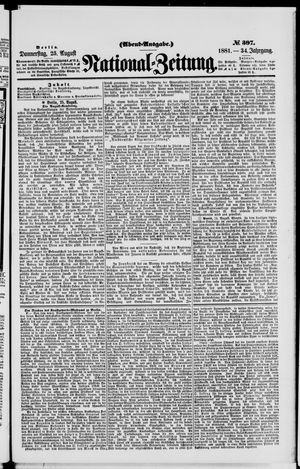 Nationalzeitung vom 25.08.1881