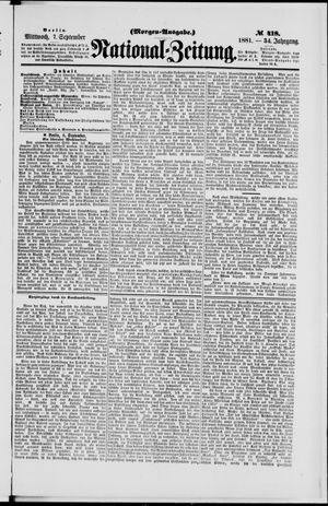 Nationalzeitung vom 07.09.1881