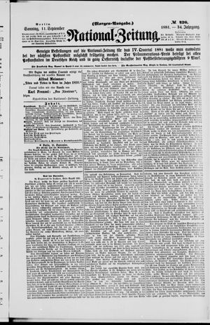Nationalzeitung vom 11.09.1881
