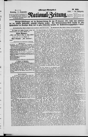 National-Zeitung vom 11.09.1881