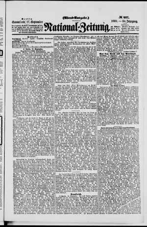 Nationalzeitung vom 17.09.1881