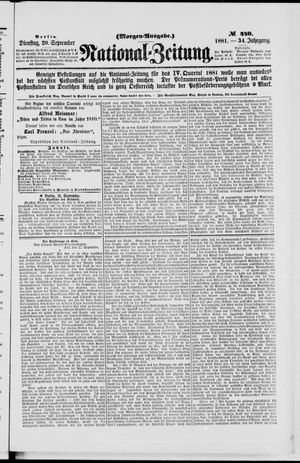National-Zeitung vom 20.09.1881