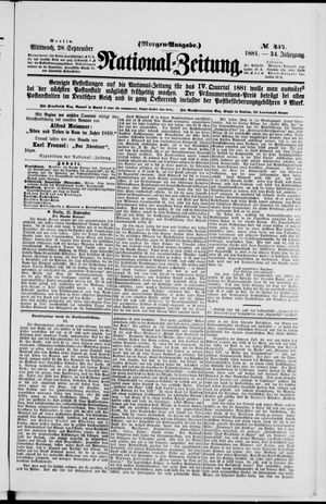 National-Zeitung vom 28.09.1881