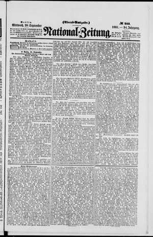 Nationalzeitung on Sep 28, 1881