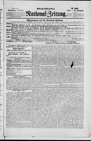 Nationalzeitung vom 01.10.1881