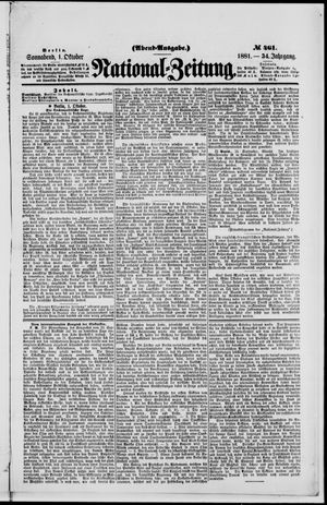 Nationalzeitung vom 01.10.1881