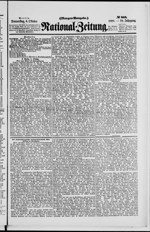 Nationalzeitung vom 06.10.1881