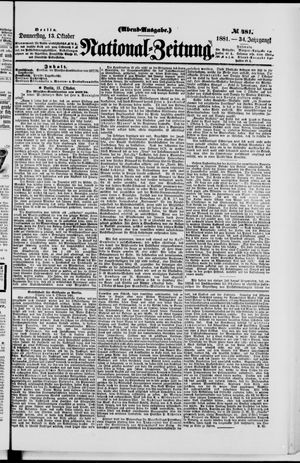 Nationalzeitung vom 13.10.1881