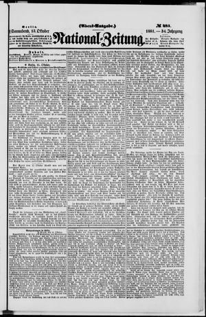 Nationalzeitung vom 15.10.1881