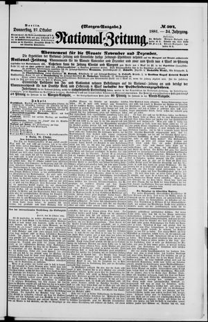 National-Zeitung vom 27.10.1881
