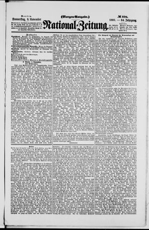 Nationalzeitung vom 03.11.1881