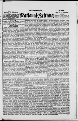 Nationalzeitung vom 07.11.1881