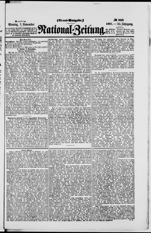 National-Zeitung vom 07.11.1881
