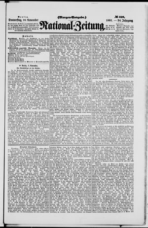 Nationalzeitung vom 10.11.1881