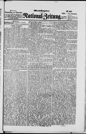 Nationalzeitung vom 10.11.1881