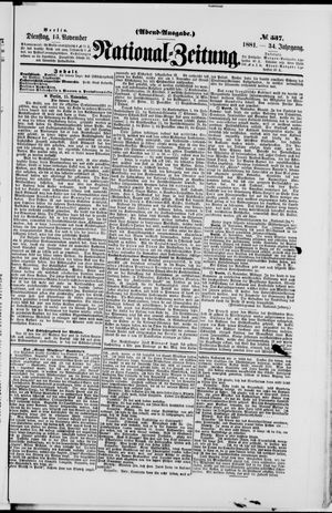 National-Zeitung vom 15.11.1881