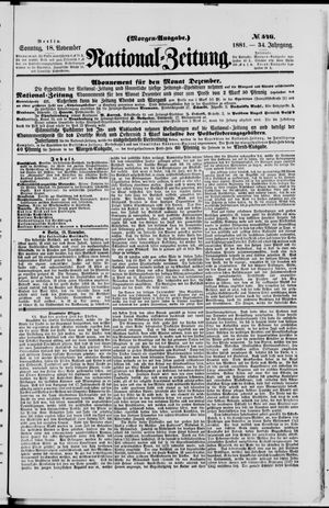 Nationalzeitung vom 20.11.1881