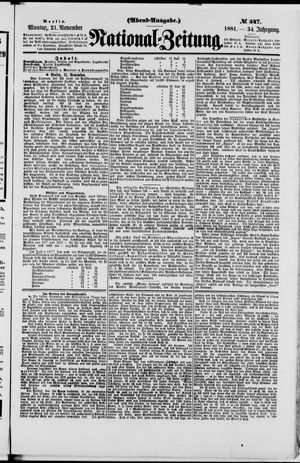 National-Zeitung vom 21.11.1881