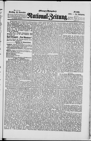 Nationalzeitung vom 22.11.1881