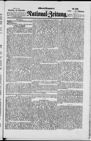 Nationalzeitung vom 22.11.1881