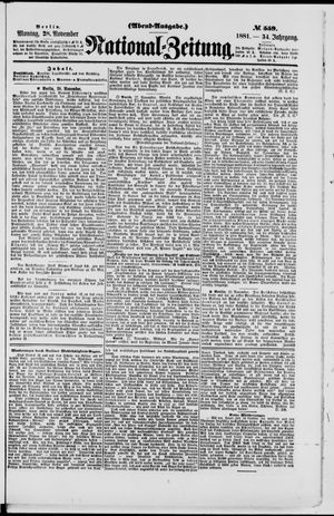 Nationalzeitung vom 28.11.1881