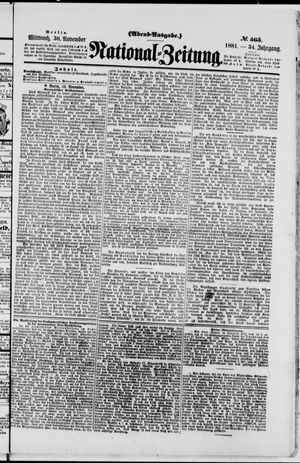National-Zeitung vom 30.11.1881