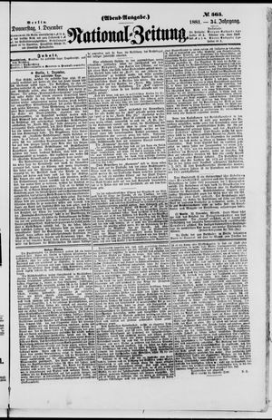 National-Zeitung vom 01.12.1881